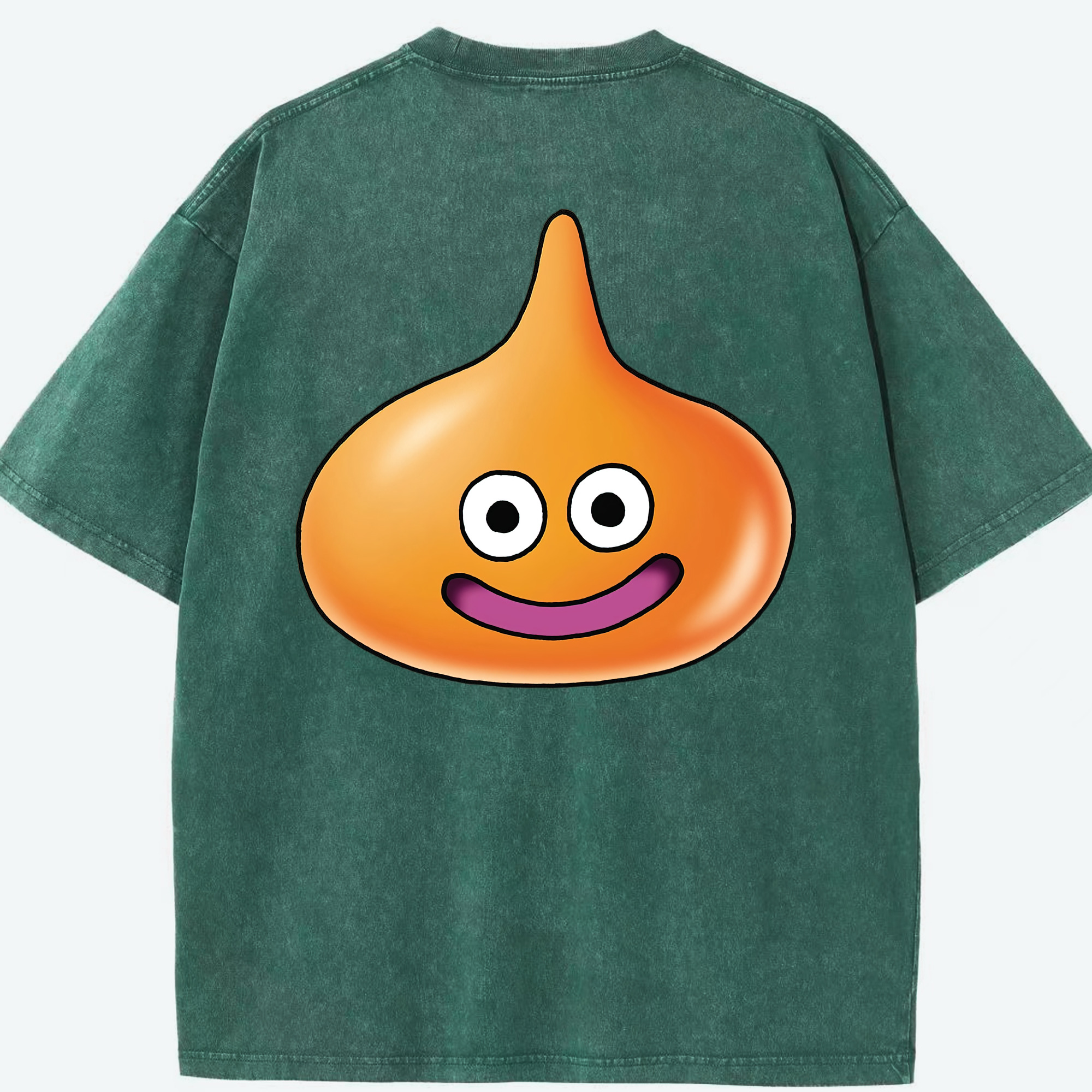 （画像用） ドラゴンクエスト Doragon Kuesuto Dragon Quest 綿100% ヴィンテージ風 半袖Tシャツ（背面プリント）